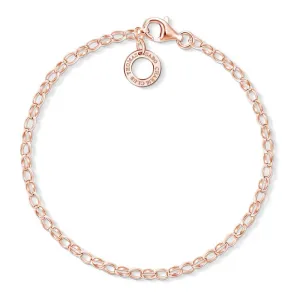 Thomas Sabo Jewellery Thomas Sabo Charm Club Rose Gold Plated Belcher Charm Bracelet - Small (15.5cm)