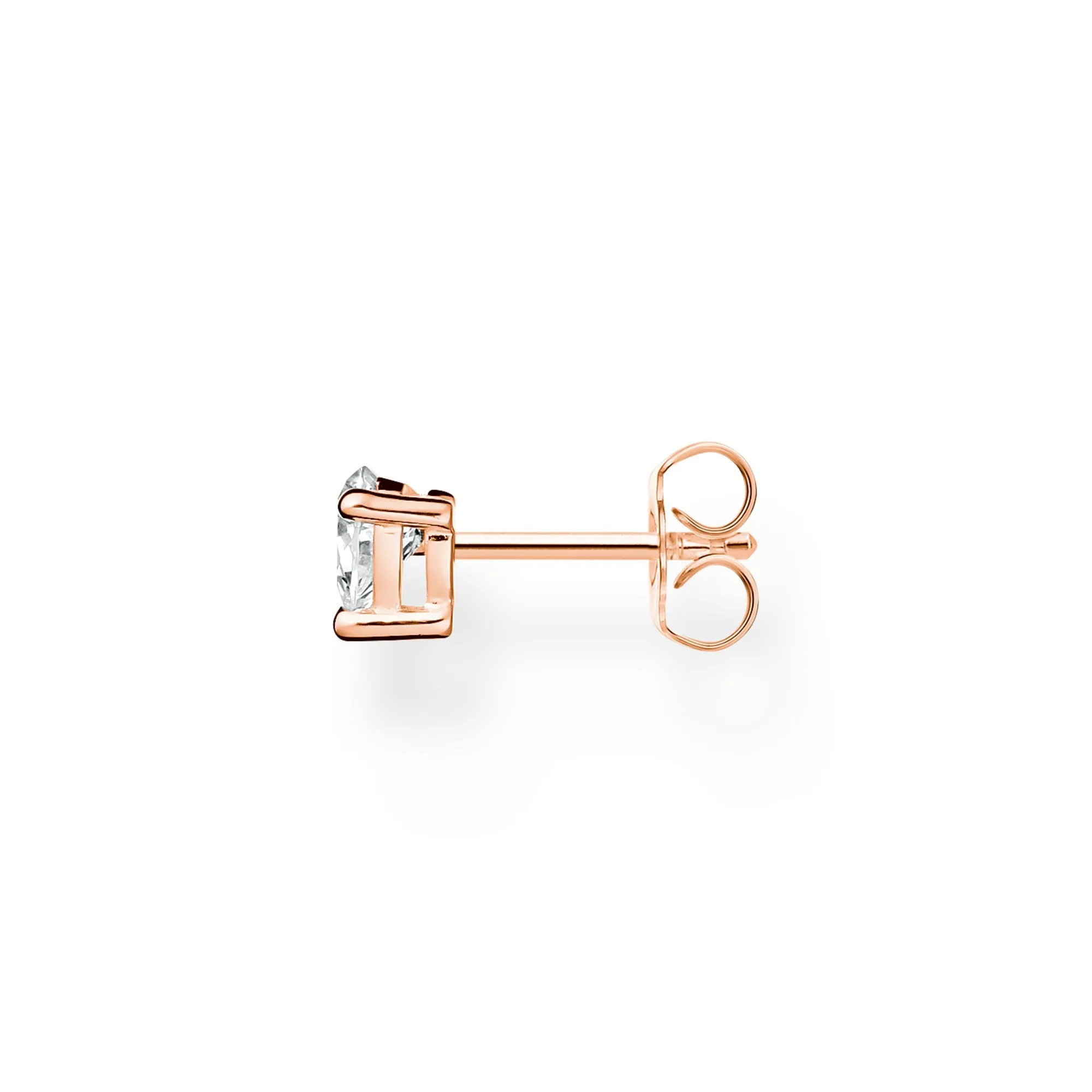 Thomas Sabo Jewellery Thomas Sabo Charm Club Rose Gold Plated Sterling Silver Heart Ear Studs