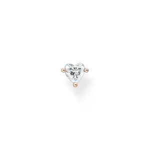 Thomas Sabo Jewellery Thomas Sabo Charm Club Rose Gold Plated Sterling Silver Heart Ear Studs