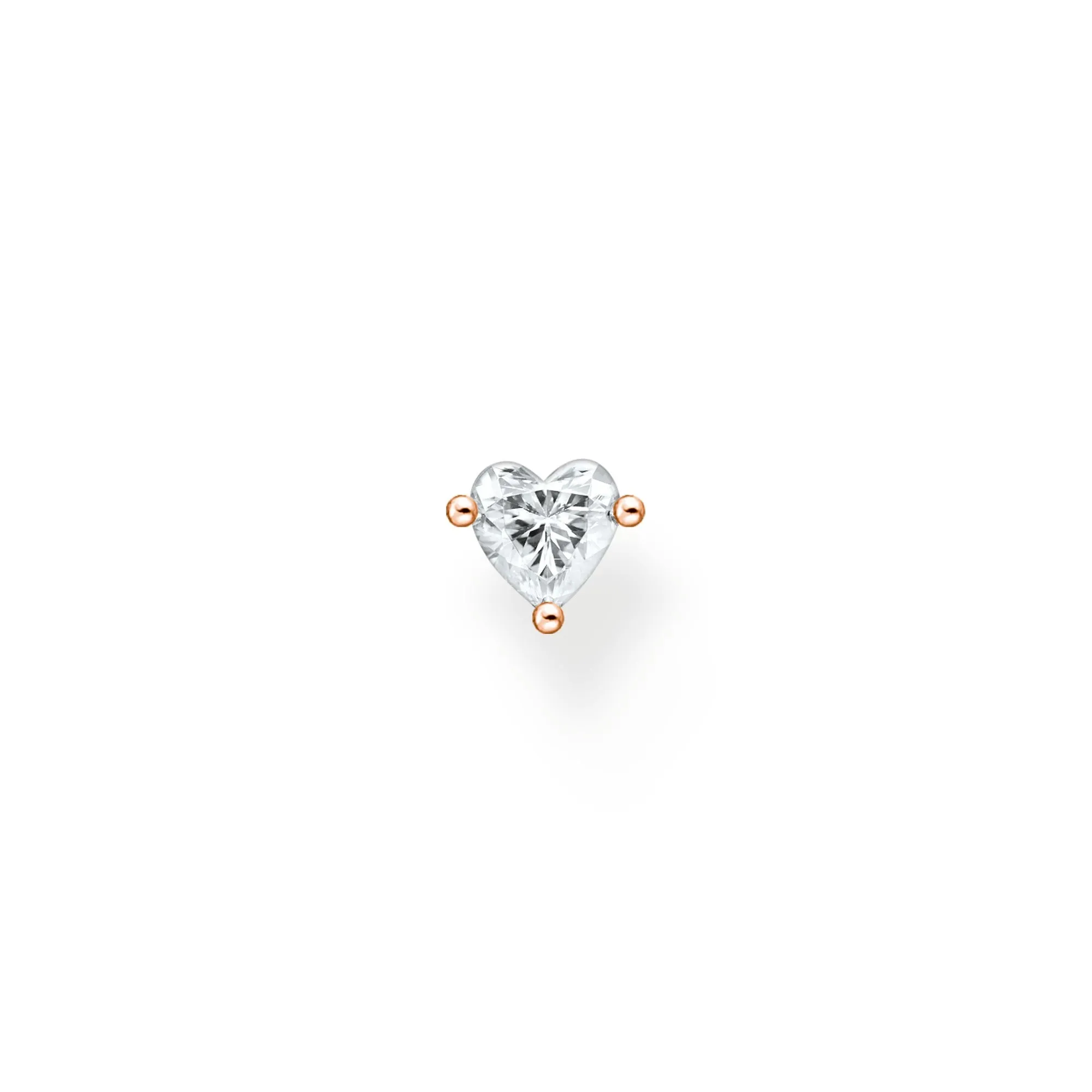 Thomas Sabo Jewellery Thomas Sabo Charm Club Rose Gold Plated Sterling Silver Heart Ear Studs