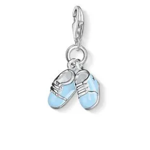 Thomas Sabo Jewellery Thomas Sabo Charm Club Sterling Silver Blue Enamel Baby Shoes Charm