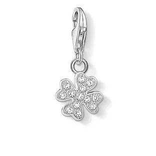 Thomas Sabo Jewellery Thomas Sabo Charm Club Sterling Silver CZ Cloverleaf Charm