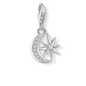 Thomas Sabo Jewellery Thomas Sabo Charm Club Sterling Silver CZ Moon and Stars Charm