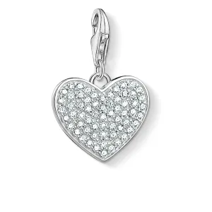 Thomas Sabo Jewellery Thomas Sabo Charm Club Sterling Silver CZ Pave Heart Charm