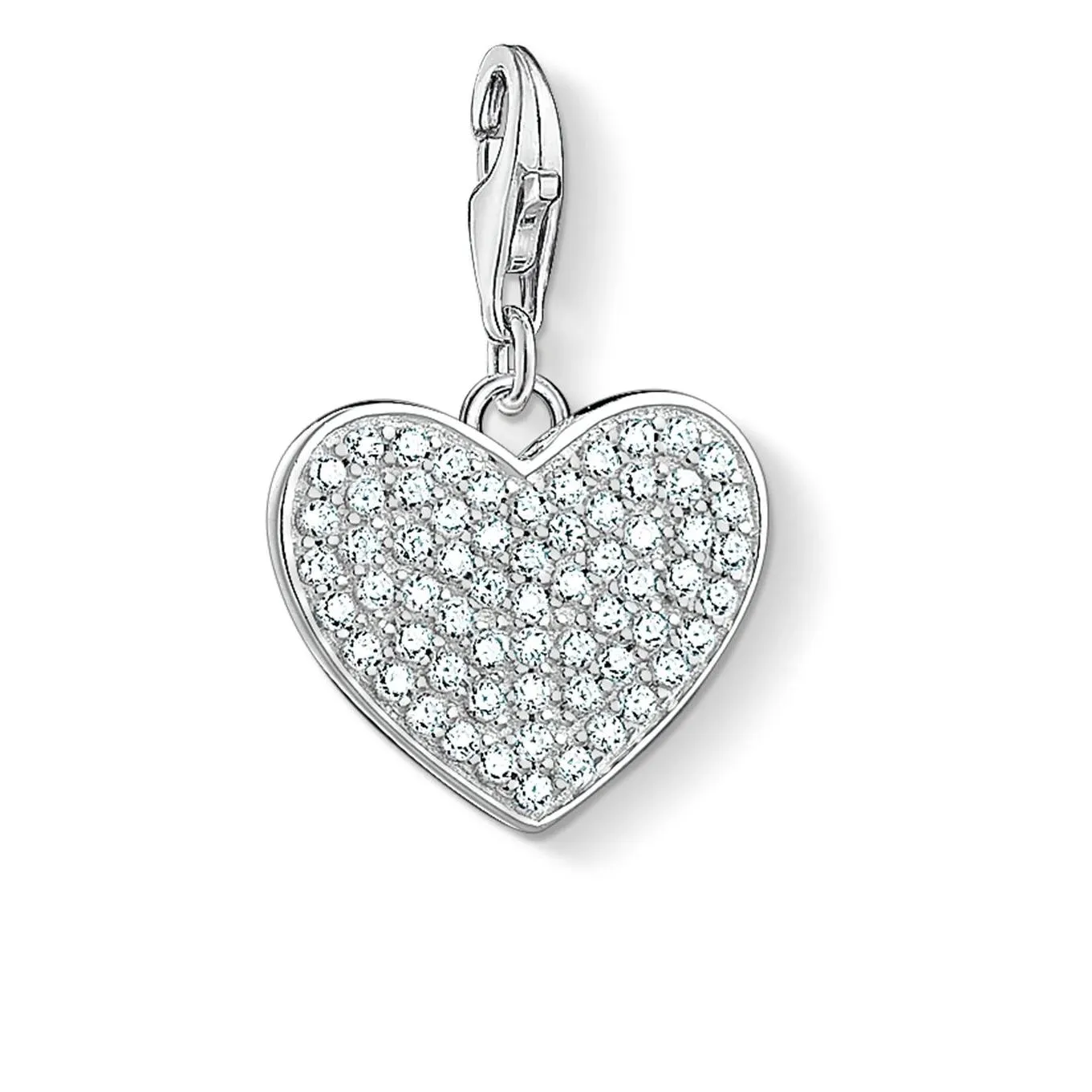 Thomas Sabo Jewellery Thomas Sabo Charm Club Sterling Silver CZ Pave Heart Charm