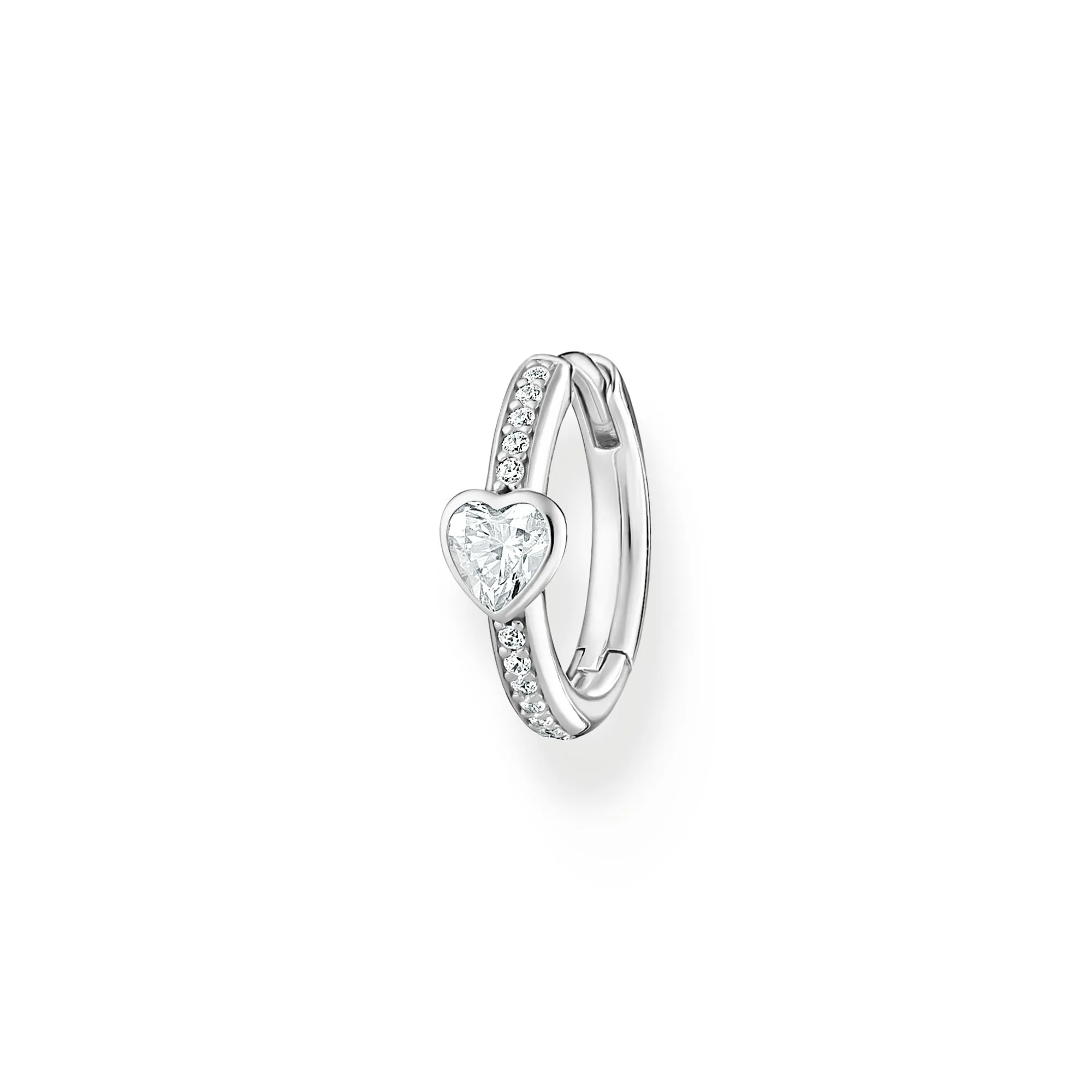 Thomas Sabo Jewellery Thomas Sabo Charm Club Sterling Silver Heart Hoop Earring