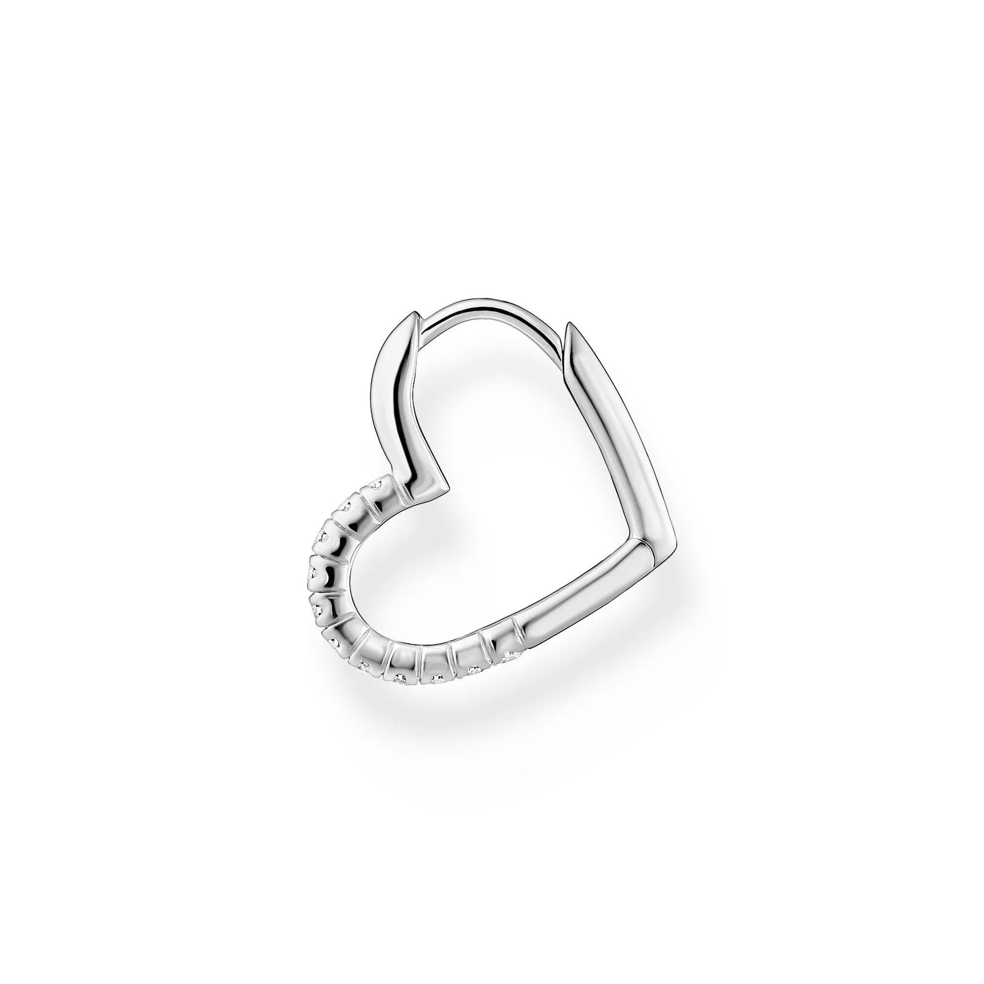 Thomas Sabo Jewellery Thomas Sabo Charm Club Sterling Silver Heart Hoop Earring