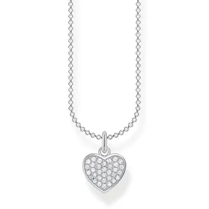 Thomas Sabo Jewellery Thomas Sabo Charm Club Sterling Silver Heart Pave Necklace