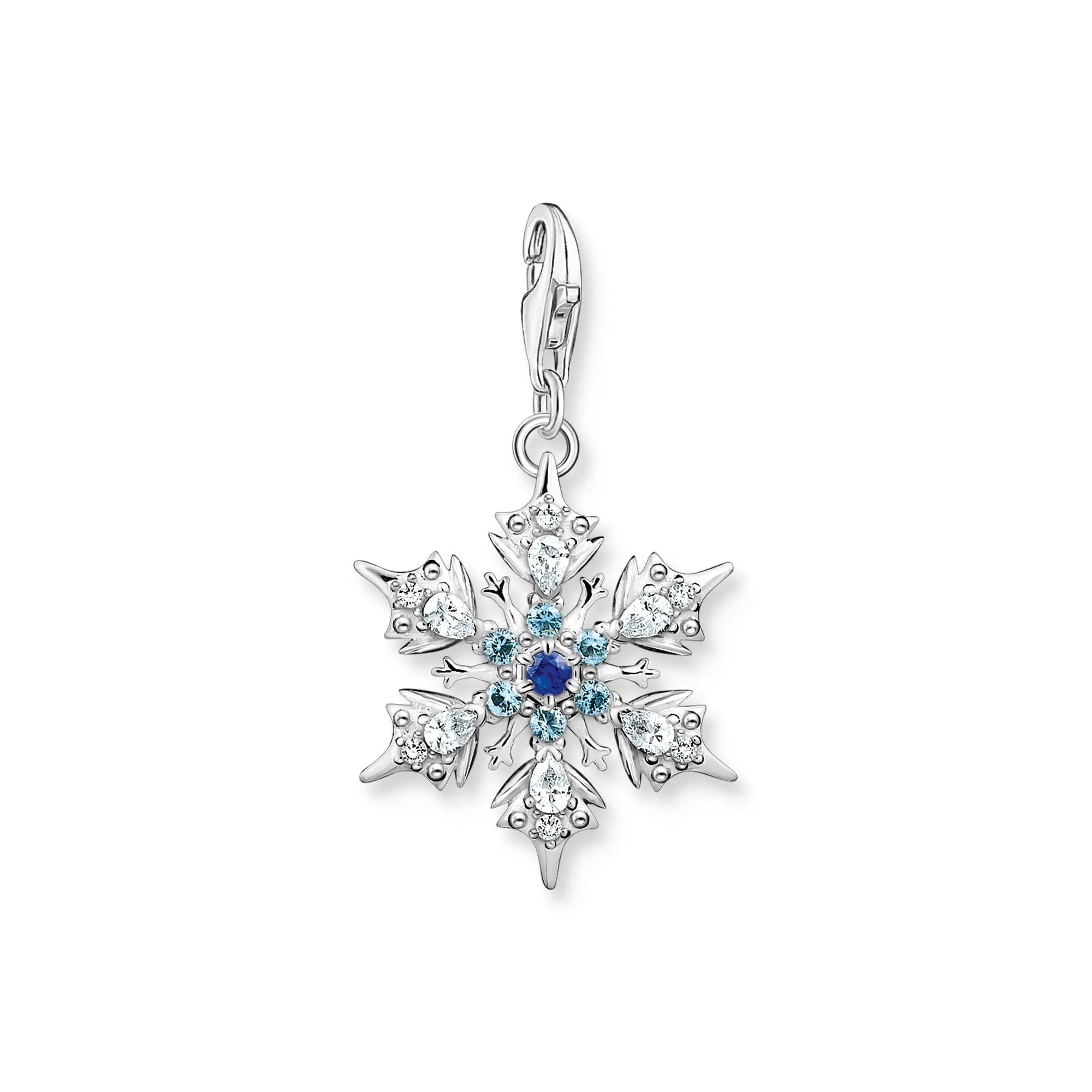 Thomas Sabo Jewellery Thomas Sabo Charm Club Sterling Silver Snowflake Blue Stones Charm