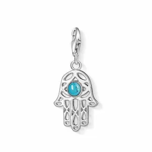 Thomas Sabo Jewellery Thomas Sabo Charm Club Sterling Silver Turquoise Hand Of Fatima Charm