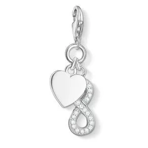 Thomas Sabo Jewellery Thomas Sabo Charm Club Sterling Silver Zirconia Infinity and Heart Charm