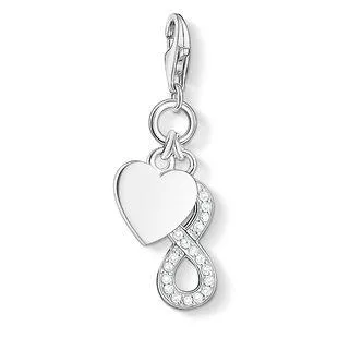 Thomas Sabo Jewellery Thomas Sabo Charm Club Sterling Silver Zirconia Infinity and Heart Charm