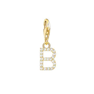 Thomas Sabo Jewellery Thomas Sabo Charmista Gold Plated Sterling Silver Letter B Charm Pendant