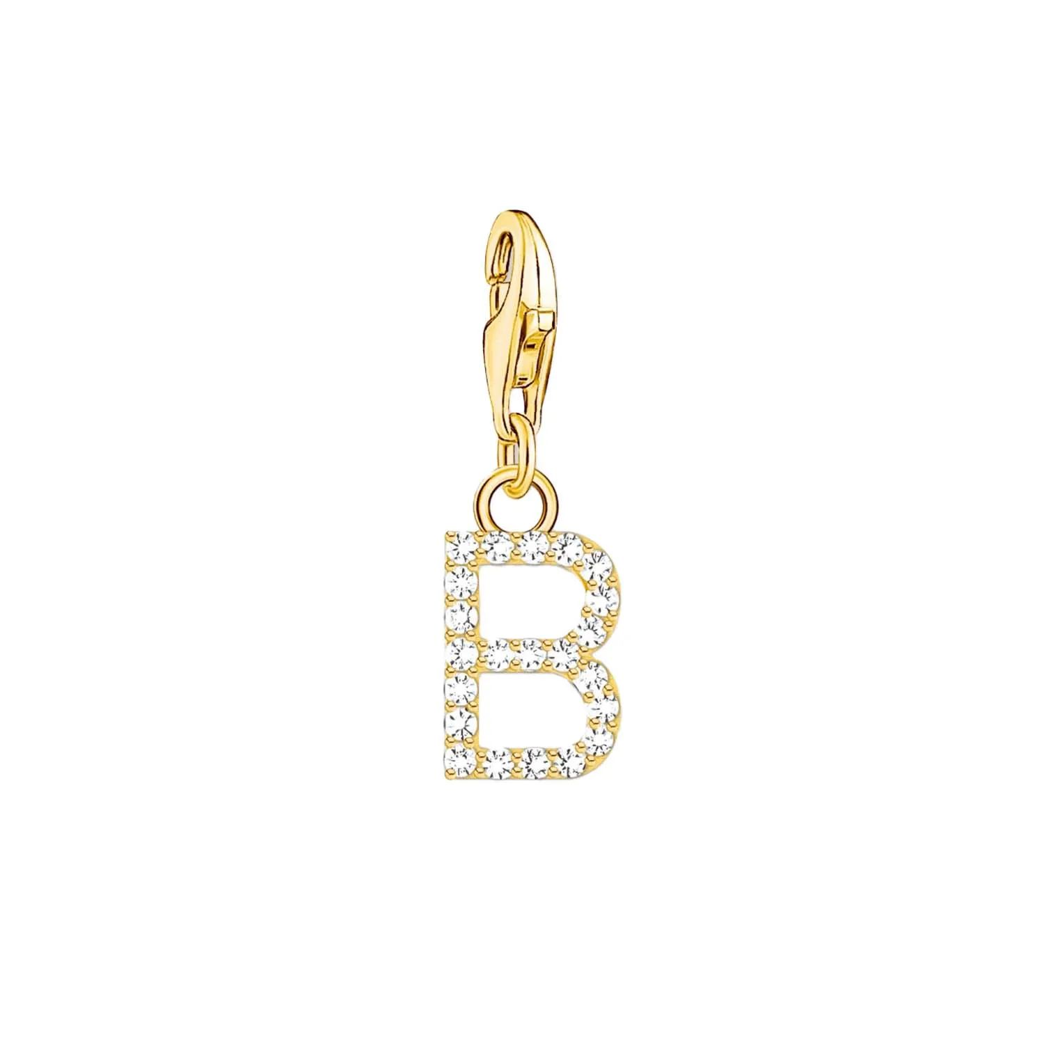 Thomas Sabo Jewellery Thomas Sabo Charmista Gold Plated Sterling Silver Letter B Charm Pendant