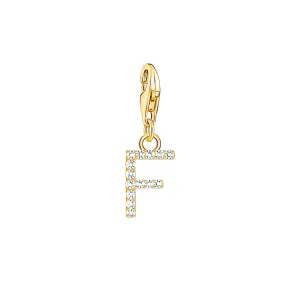 Thomas Sabo Jewellery Thomas Sabo Charmista Gold Plated Sterling Silver Letter F Charm Pendant