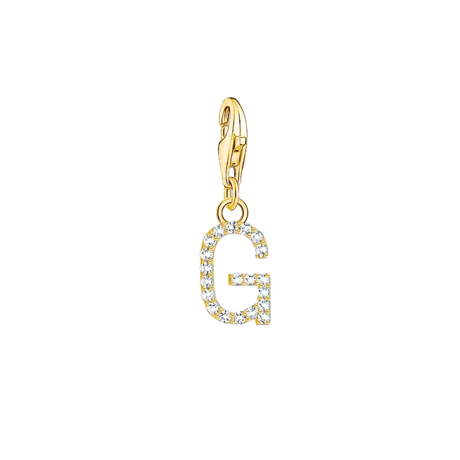 Thomas Sabo Jewellery Thomas Sabo Charmista Gold Plated Sterling Silver Letter G Charm Pendant