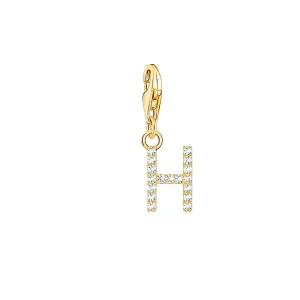 Thomas Sabo Jewellery Thomas Sabo Charmista Gold Plated Sterling Silver Letter H Charm Pendant