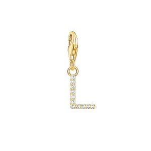 Thomas Sabo Jewellery Thomas Sabo Charmista Gold Plated Sterling Silver Letter L Charm Pendant
