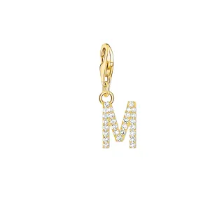 Thomas Sabo Jewellery Thomas Sabo Charmista Gold Plated Sterling Silver Letter M Charm Pendant