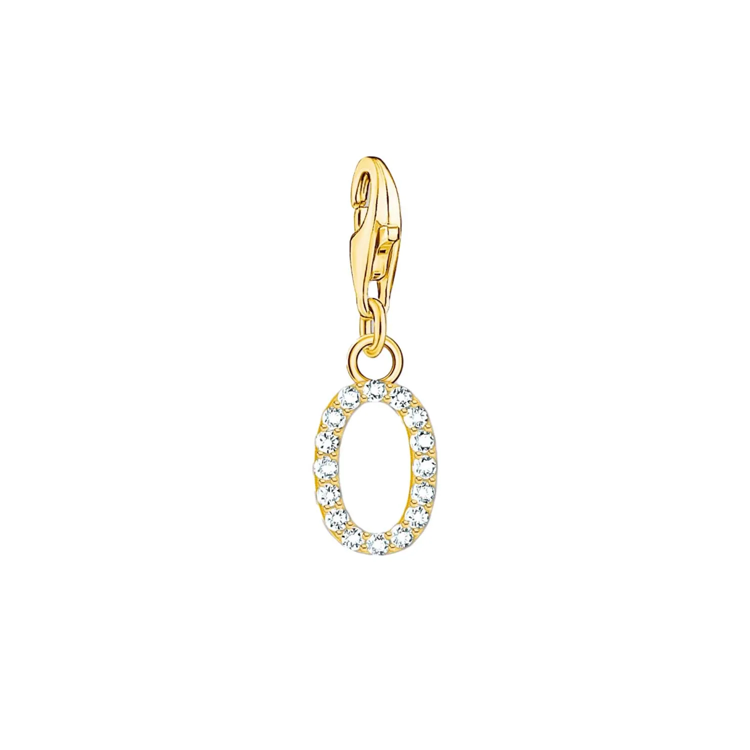 Thomas Sabo Jewellery Thomas Sabo Charmista Gold Plated Sterling Silver Letter O Charm Pendant