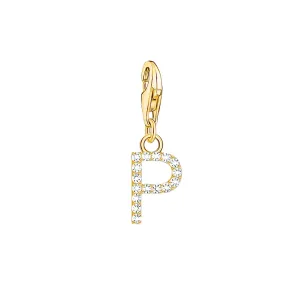 Thomas Sabo Jewellery Thomas Sabo Charmista Gold Plated Sterling Silver Letter P Charm Pendant