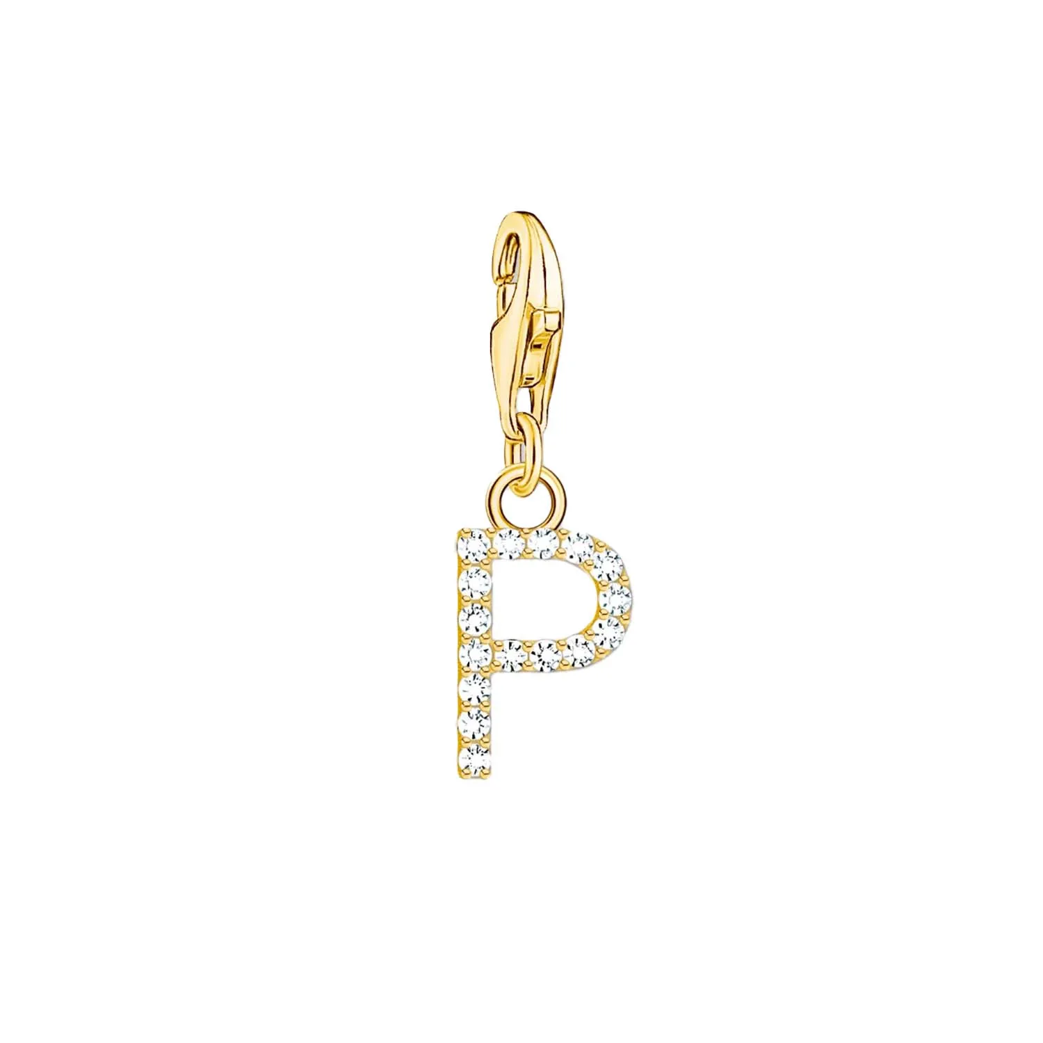 Thomas Sabo Jewellery Thomas Sabo Charmista Gold Plated Sterling Silver Letter P Charm Pendant