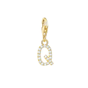 Thomas Sabo Jewellery Thomas Sabo Charmista Gold Plated Sterling Silver Letter Q Charm Pendant