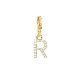 Thomas Sabo Jewellery Thomas Sabo Charmista Gold Plated Sterling Silver Letter R Charm Pendant