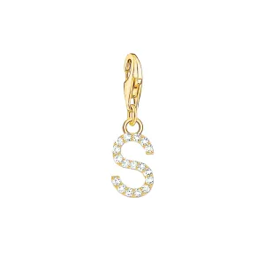 Thomas Sabo Jewellery Thomas Sabo Charmista Gold Plated Sterling Silver Letter S Charm Pendant