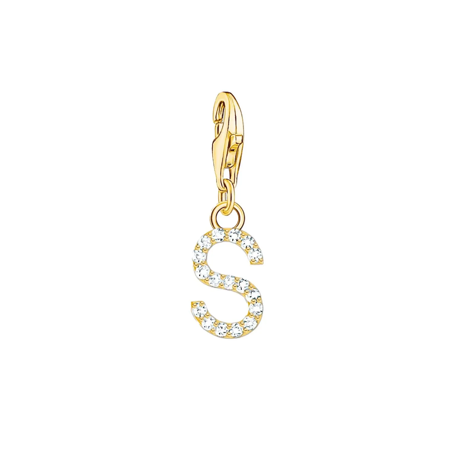 Thomas Sabo Jewellery Thomas Sabo Charmista Gold Plated Sterling Silver Letter S Charm Pendant