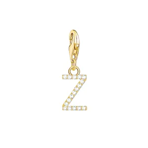 Thomas Sabo Jewellery Thomas Sabo Charmista Gold Plated Sterling Silver Letter Z Charm Pendant