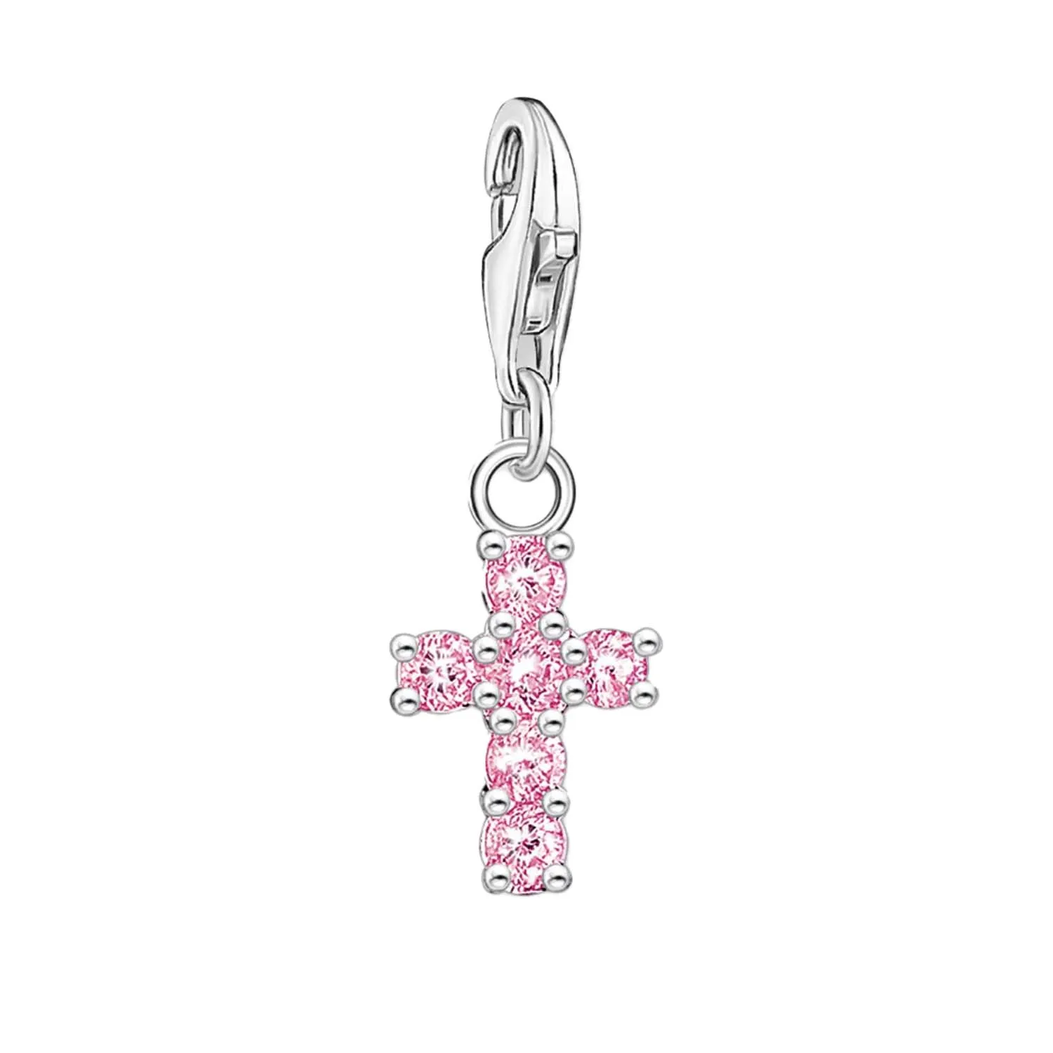 Thomas Sabo Jewellery Thomas Sabo Charmista Sterling Silver Pink Cross Charm Pendant