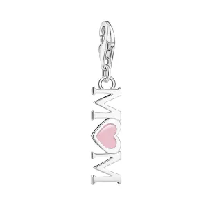 Thomas Sabo Jewellery Thomas Sabo Charmista Sterling Silver Pink Mom Heart Charm Pendant