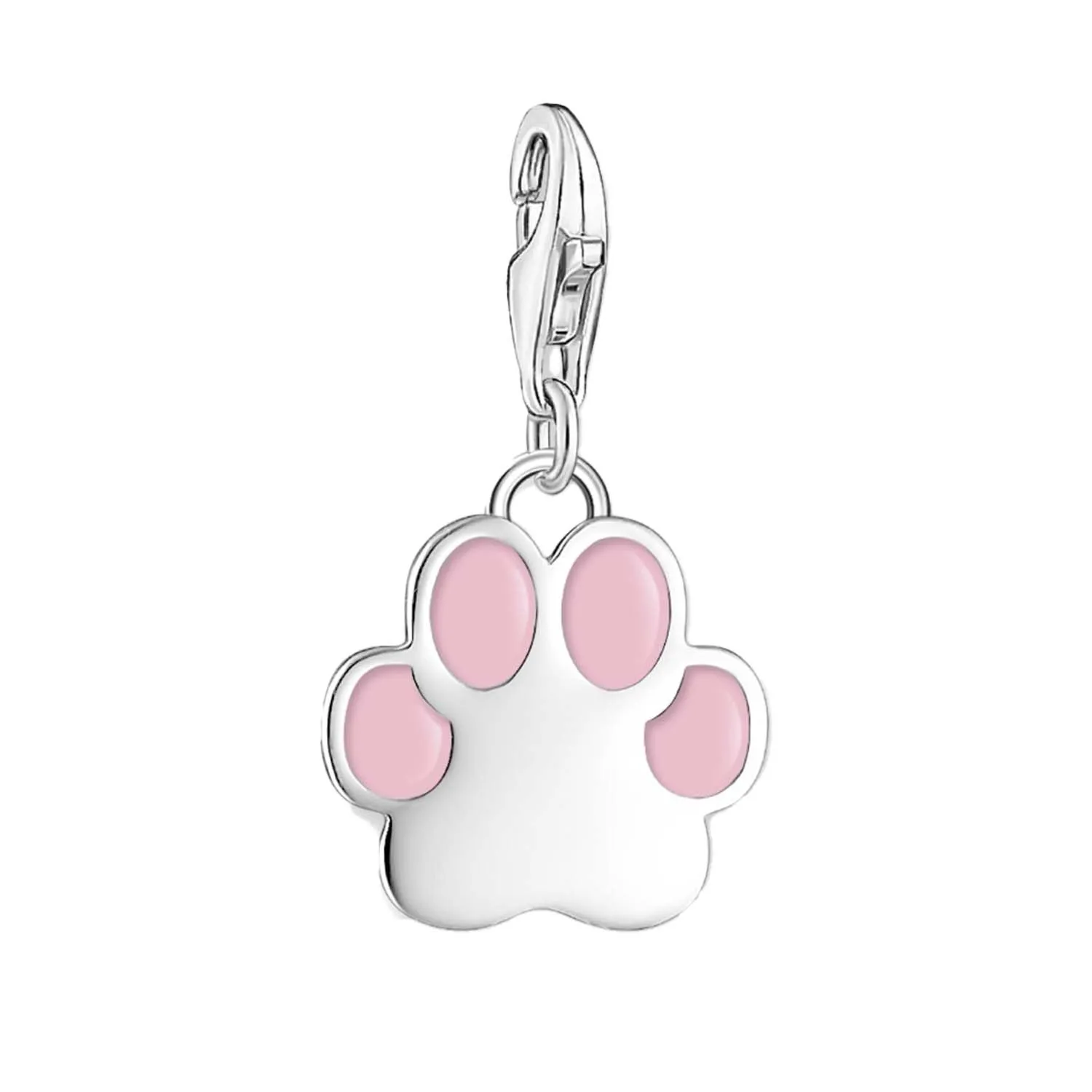 Thomas Sabo Jewellery Thomas Sabo Charmista Sterling Silver Pink Paw Charm Pendant