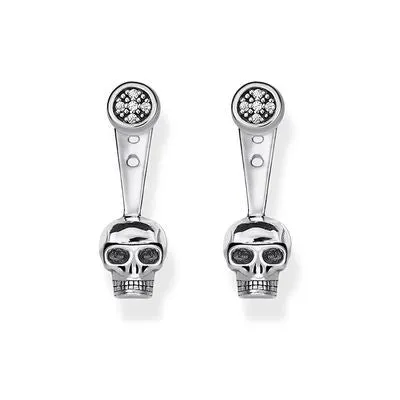 Thomas Sabo Jewellery Thomas Sabo Diamond Silver Rebel at Heart Skull Earring Jackets - D_H0014