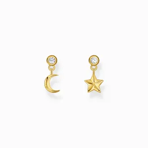 Thomas Sabo Jewellery Thomas Sabo Gold Plated Sterling Silver Moon and Star Earrings