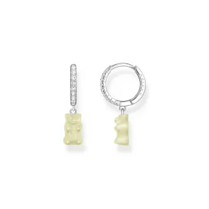 Thomas Sabo Jewellery THOMAS SABO - Hoop Earrings with Pineapple White Goldbears Pendant & Zirconia