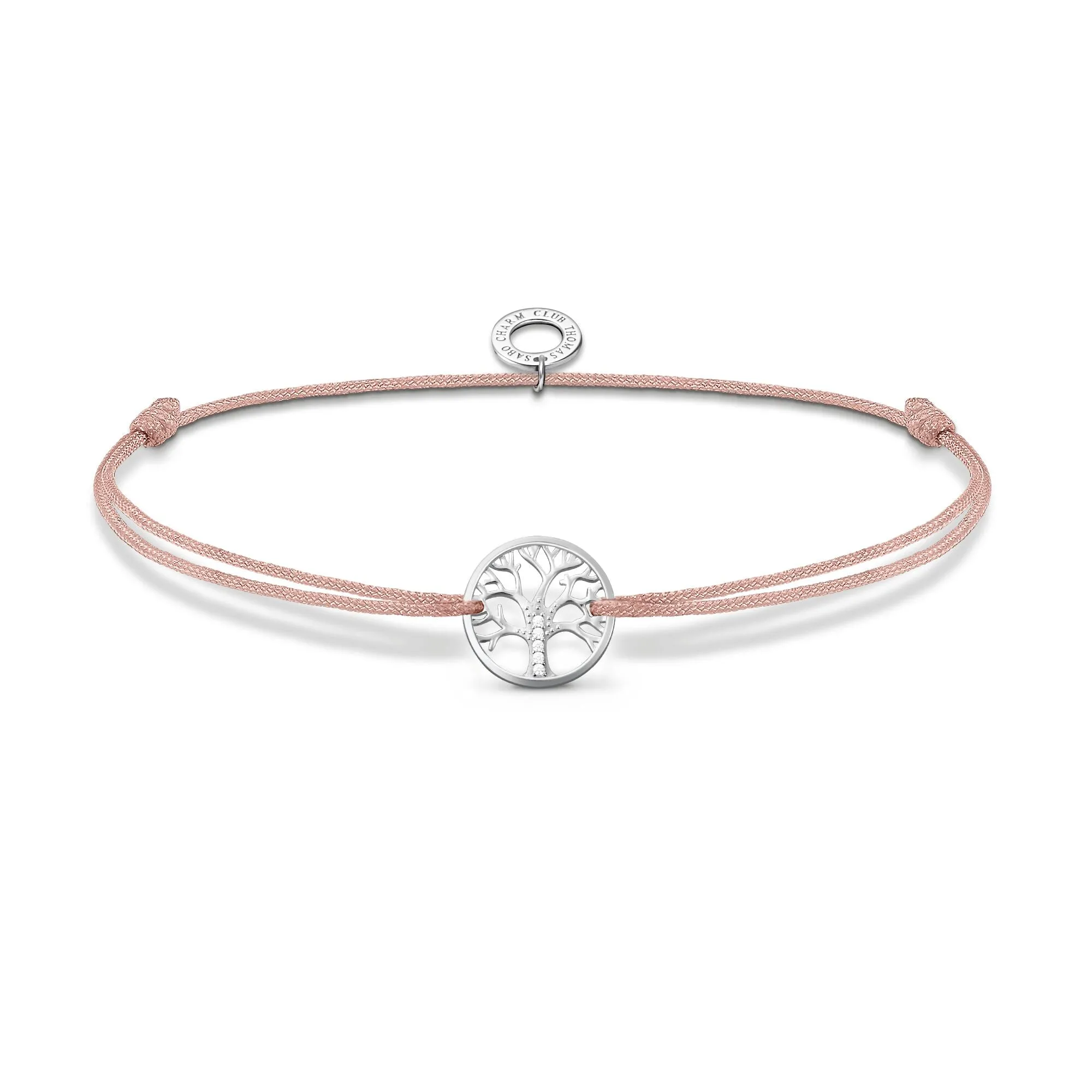 Thomas Sabo Jewellery Thomas Sabo Little Secret Tree Of Love Sterling Silver Thin Knotted Textile Bracelet