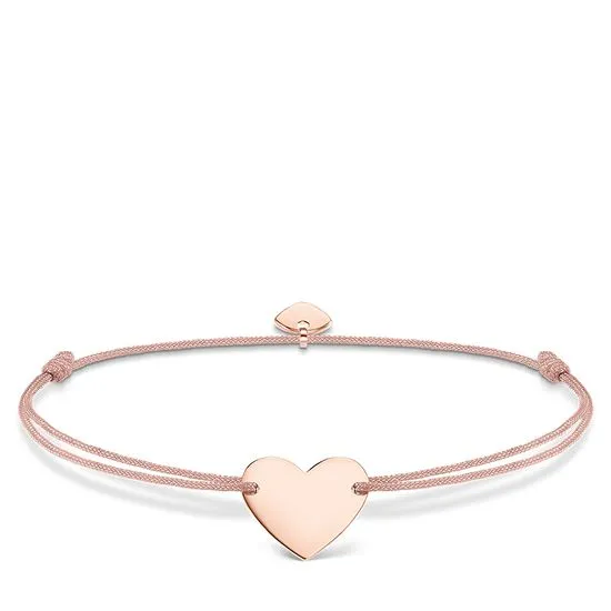 Thomas Sabo Jewellery Thomas Sabo Little Secrets Rose Gold Plated Silver Pink Heart Bracelet