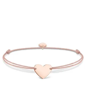Thomas Sabo Jewellery Thomas Sabo Little Secrets Rose Gold Plated Silver Pink Heart Bracelet