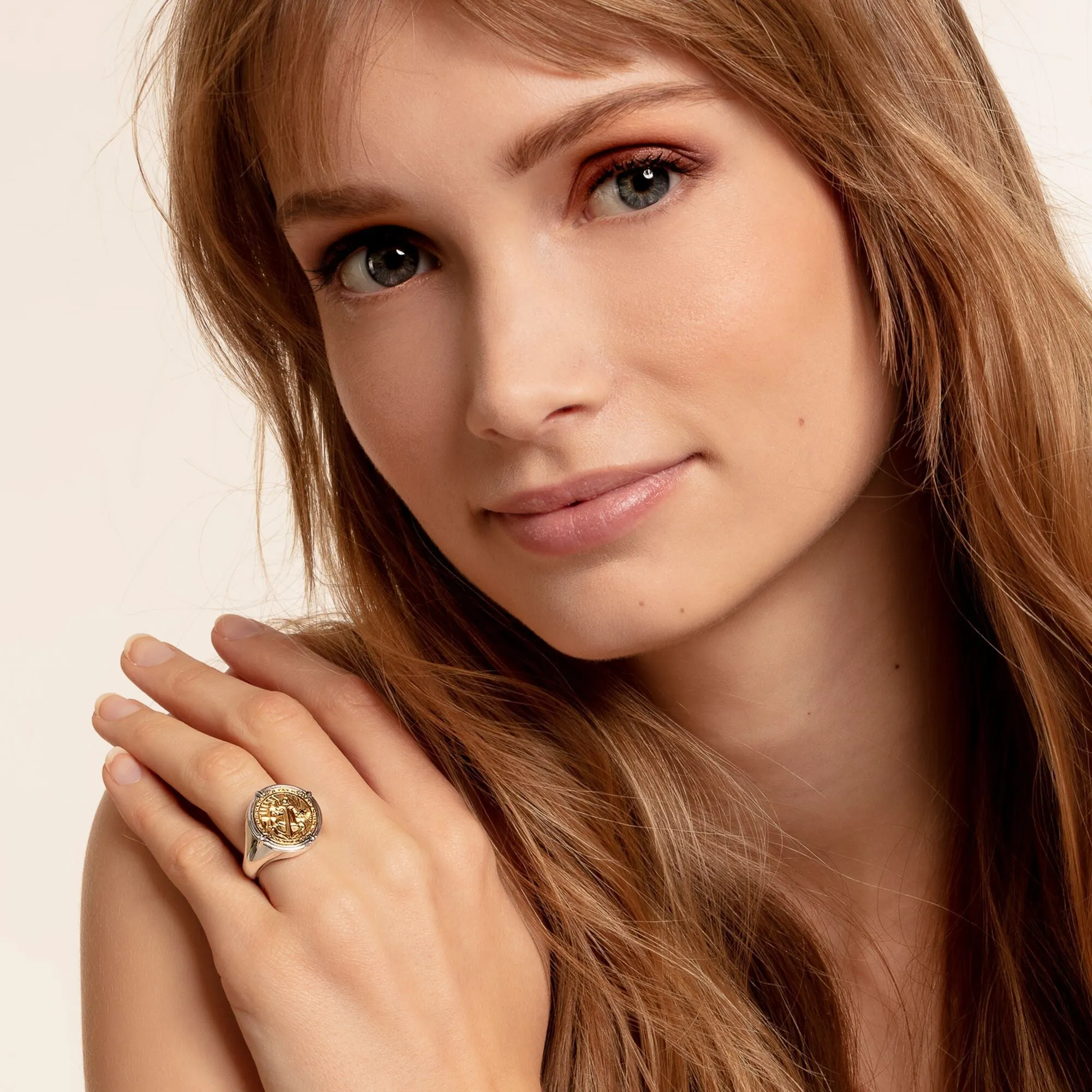 Thomas Sabo Jewellery Thomas Sabo Rebel At Heart Sterling Silver Yellow Gold Plated Black CZ Signet Ring