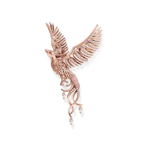 Thomas Sabo Jewellery Thomas Sabo Rose Gold Plated Sterling Silver Phoenix Pink Stones Pendant