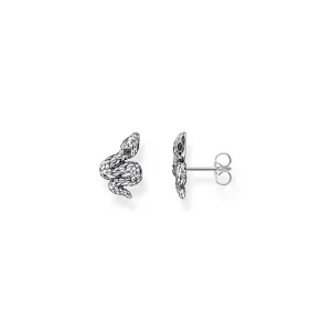 Thomas Sabo Jewellery Thomas Sabo Sterling Silver Blackened Snake Stud Earrings