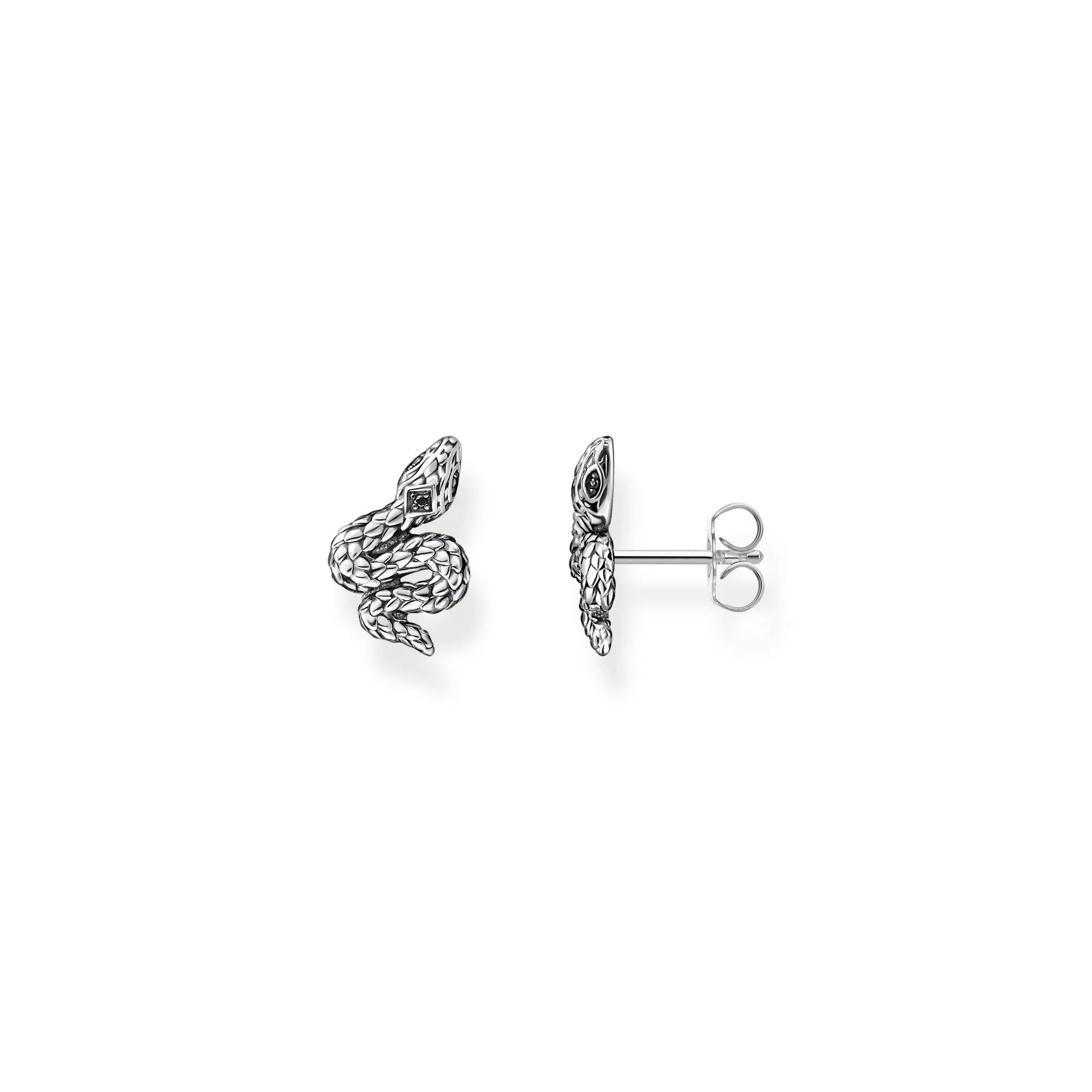 Thomas Sabo Jewellery Thomas Sabo Sterling Silver Blackened Snake Stud Earrings