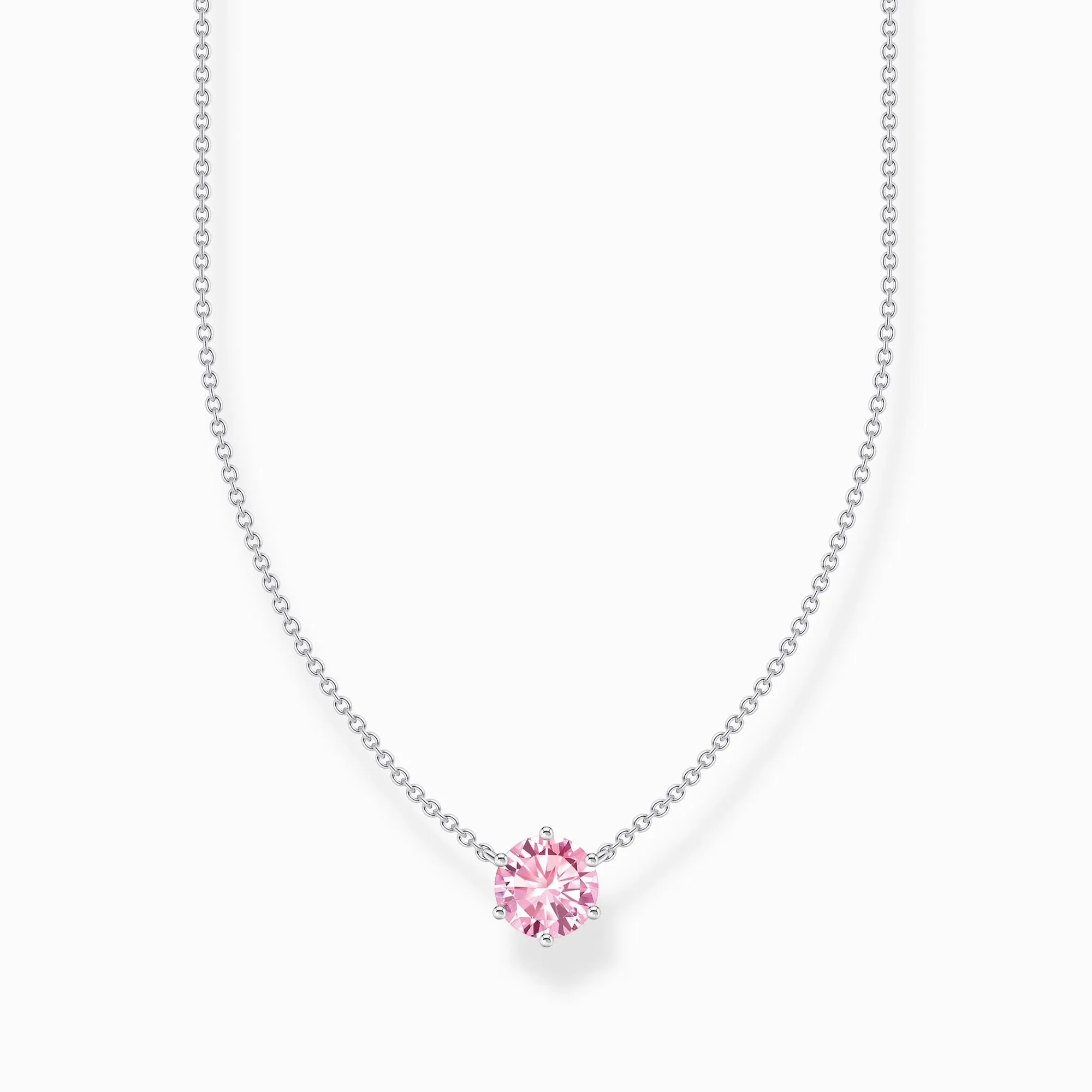 Thomas Sabo Jewellery Thomas Sabo Sterling Silver Circle Pink Zirconia Necklace
