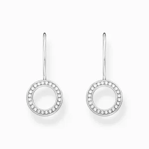 Thomas Sabo Jewellery Thomas Sabo Sterling Silver Circle White Zirconia Earrings