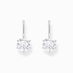 Thomas Sabo Jewellery Thomas Sabo Sterling Silver Circle White Zirconia Earrings