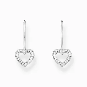 Thomas Sabo Jewellery Thomas Sabo Sterling Silver Heart White Zirconia Earrings