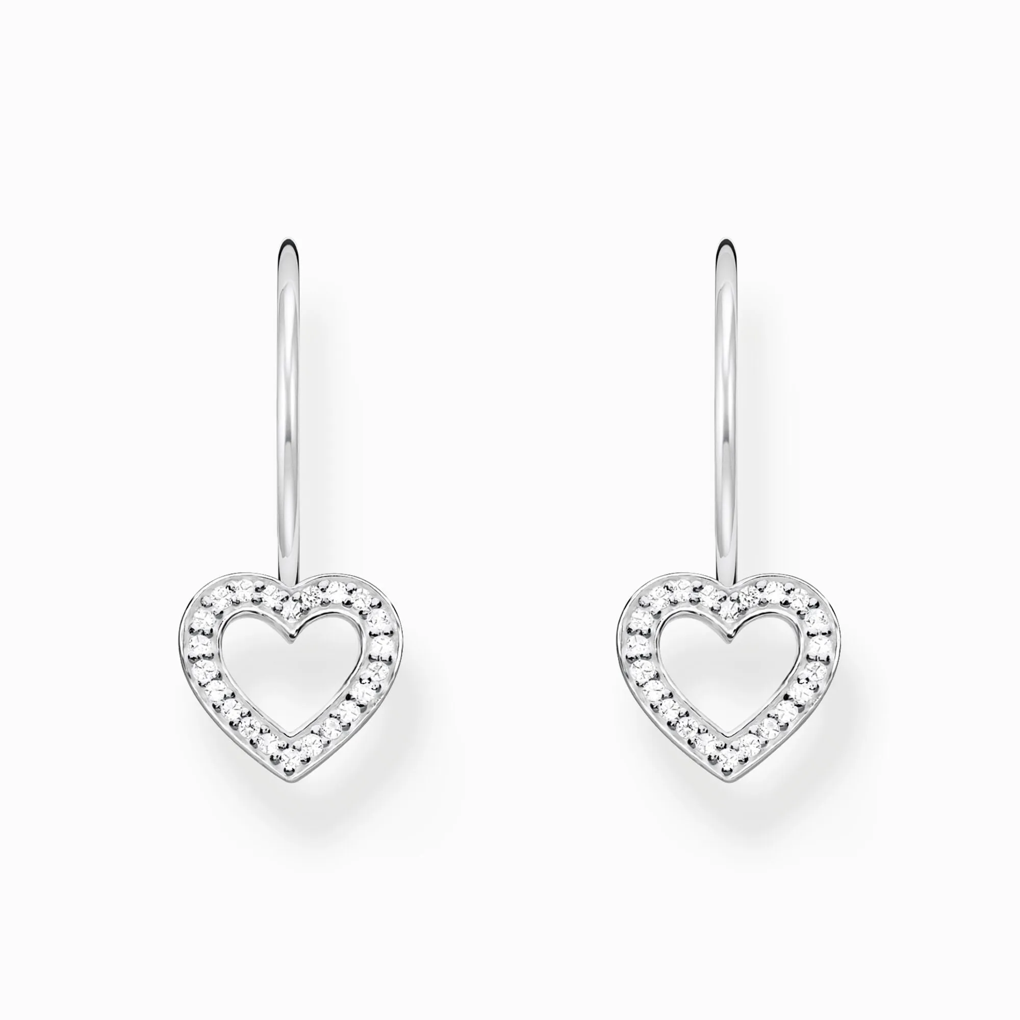 Thomas Sabo Jewellery Thomas Sabo Sterling Silver Heart White Zirconia Earrings
