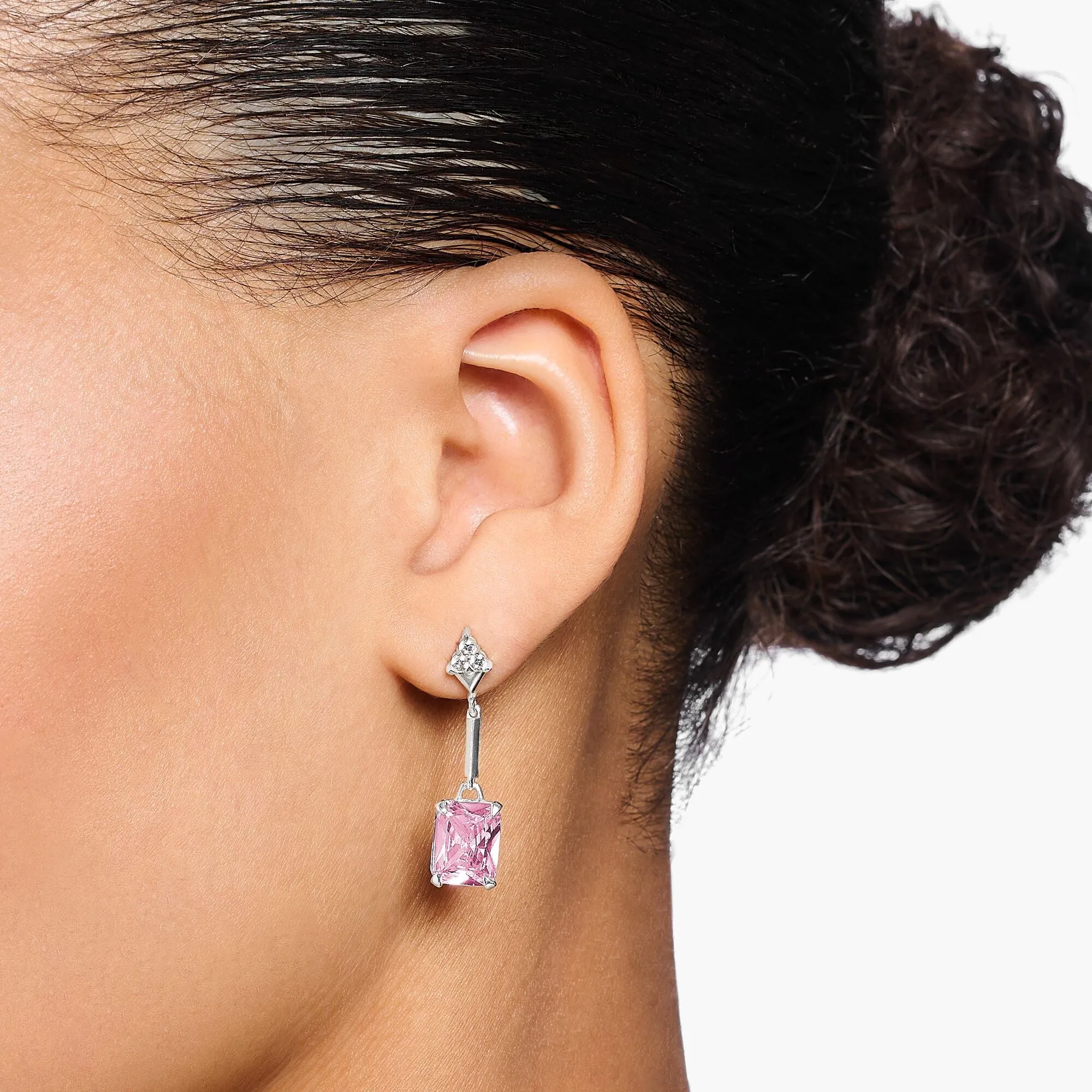 Thomas Sabo Jewellery Thomas Sabo Sterling Silver Pink Drop Earrings